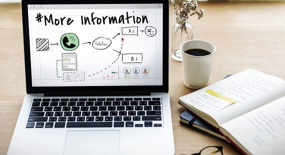 Laptop / PC with more information on the screen